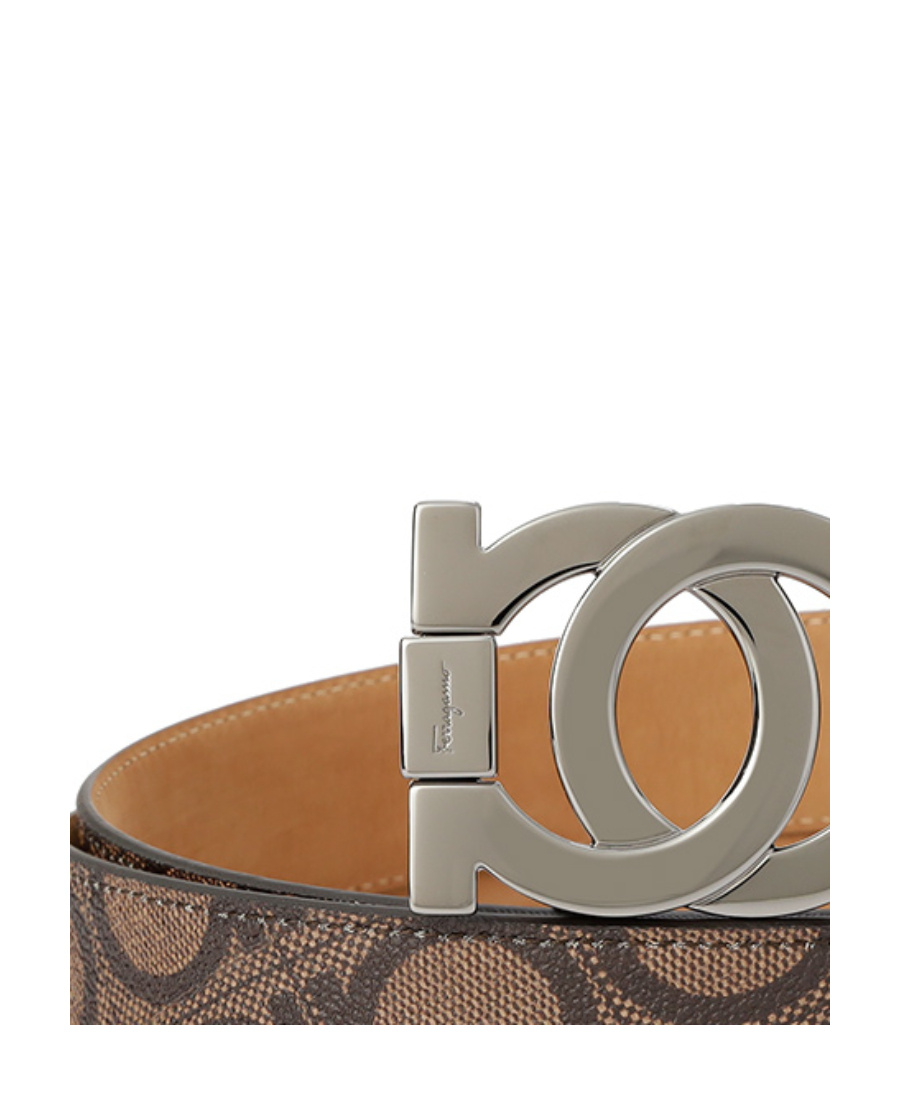 Ferragamo Logo Buckle Belt In Brown