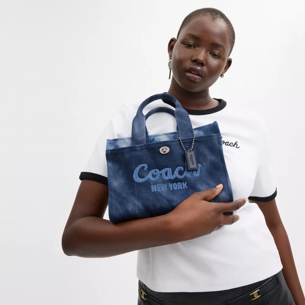 Coach Womens Midnight Navy Cargo Tie-dye Cotton Tote Bag In Blue