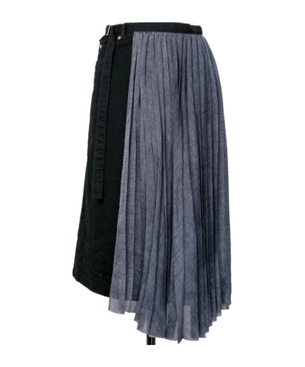 Sacai Denim Skirt In Black