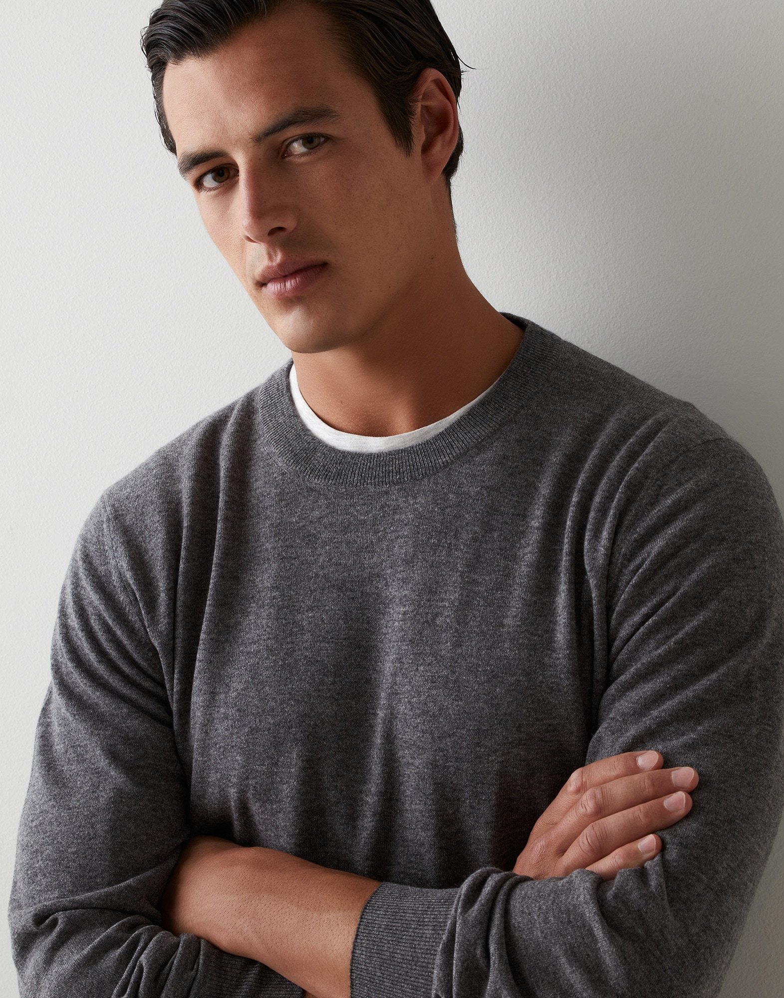 Brunello Cucinelli Long-sleeve Cashmere Jumper In Gray