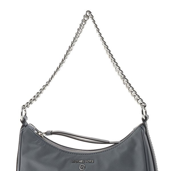 Shop Michael Michael Kors Jet Set Zipped Shoulder Bag In Gray