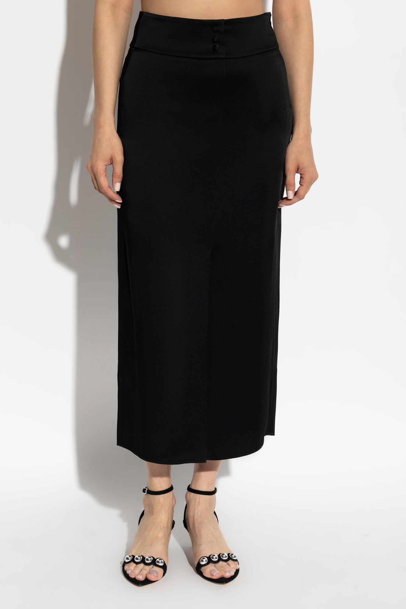 Forte Forte High-waisted Midi Skirt In Black