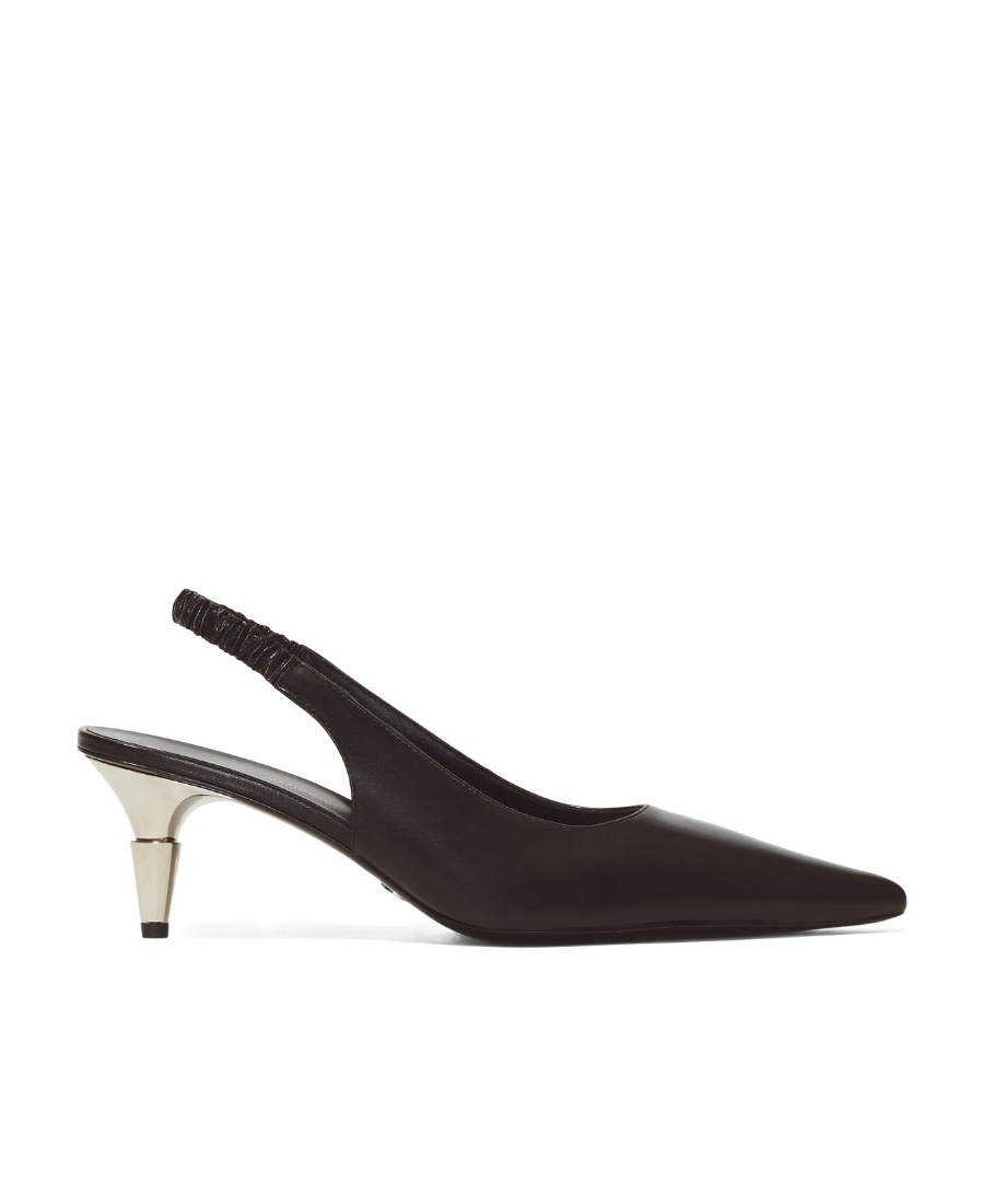Proenza Schouler 60mm Spike Leather Slingbacks In Black