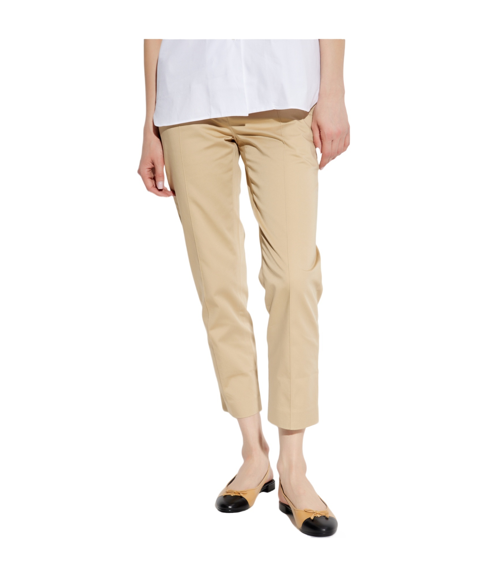 Tory Burch Cotton Trousers In Nude