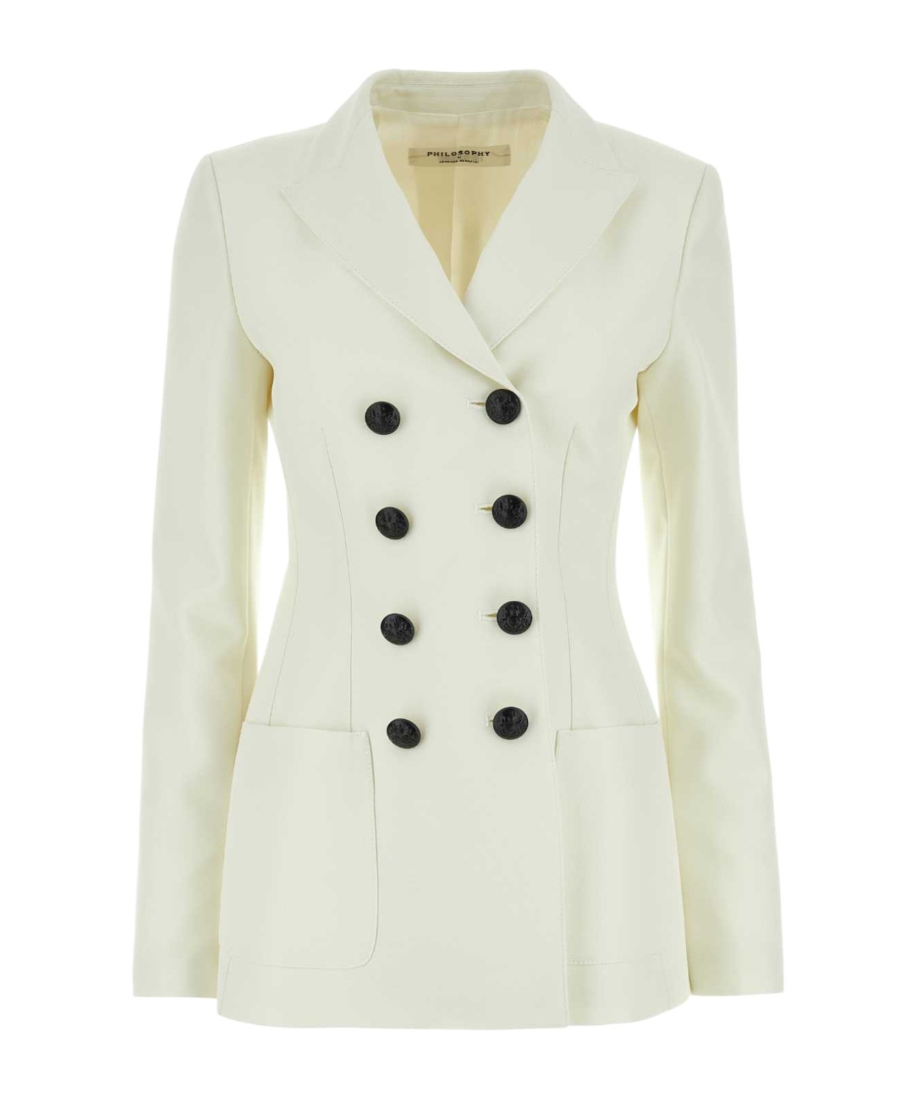 Philosophy Di Lorenzo Serafini Padded Shoulders Structured Jersey Blazer In White