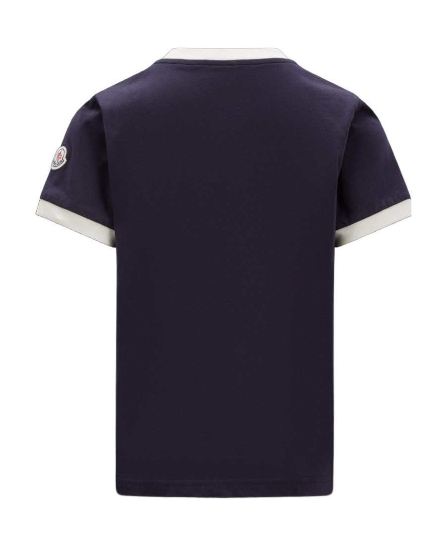 Moncler Logo-embroidered Cotton T-shirt In Blue