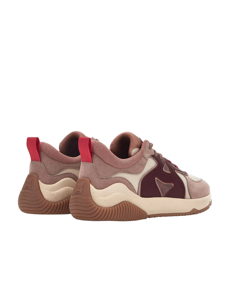 Hogan H597 Allacciato H Sneakers In Multicolor Leather In Nude