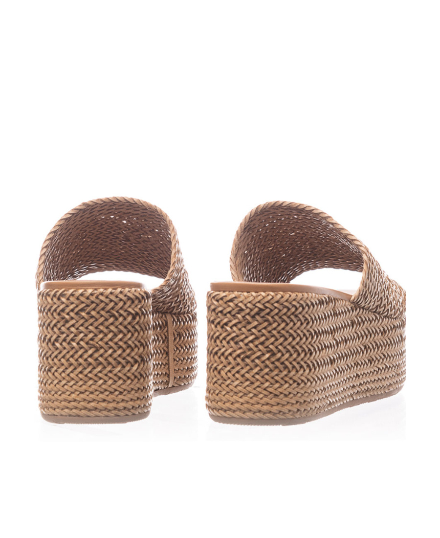 Casadei Slip-on Wedge Sandals In Brown
