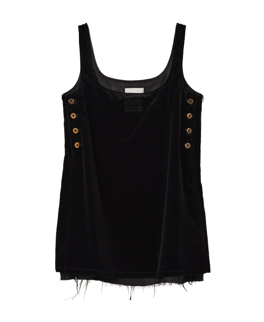Miu Miu A Dress With A Front Logo In Black