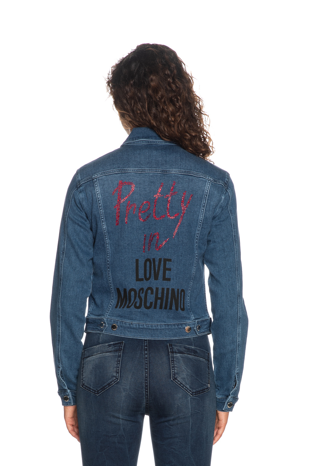 Moschino Logo Rear Printing Built-in Jacket In Blue