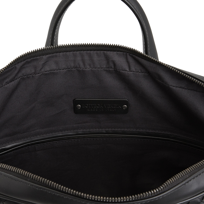 Bottega Veneta Intreciato Briefcase In Black