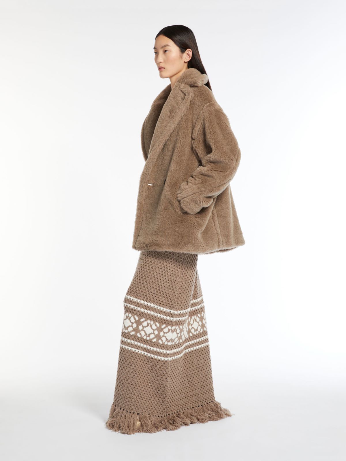 Max Mara Teddy Bear Wool Coat In Brown