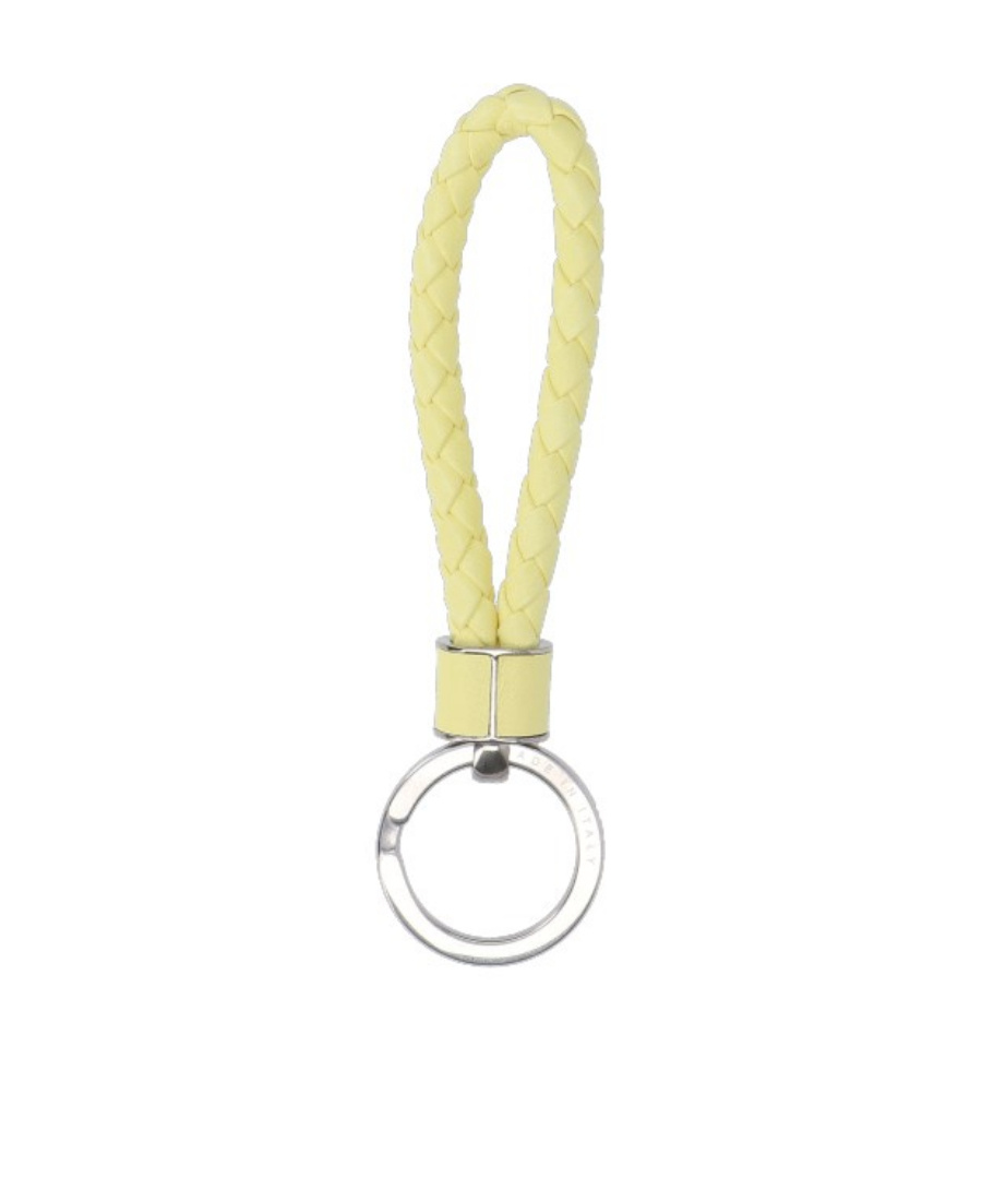 Bottega Veneta Weave A Key Chain In Yellow