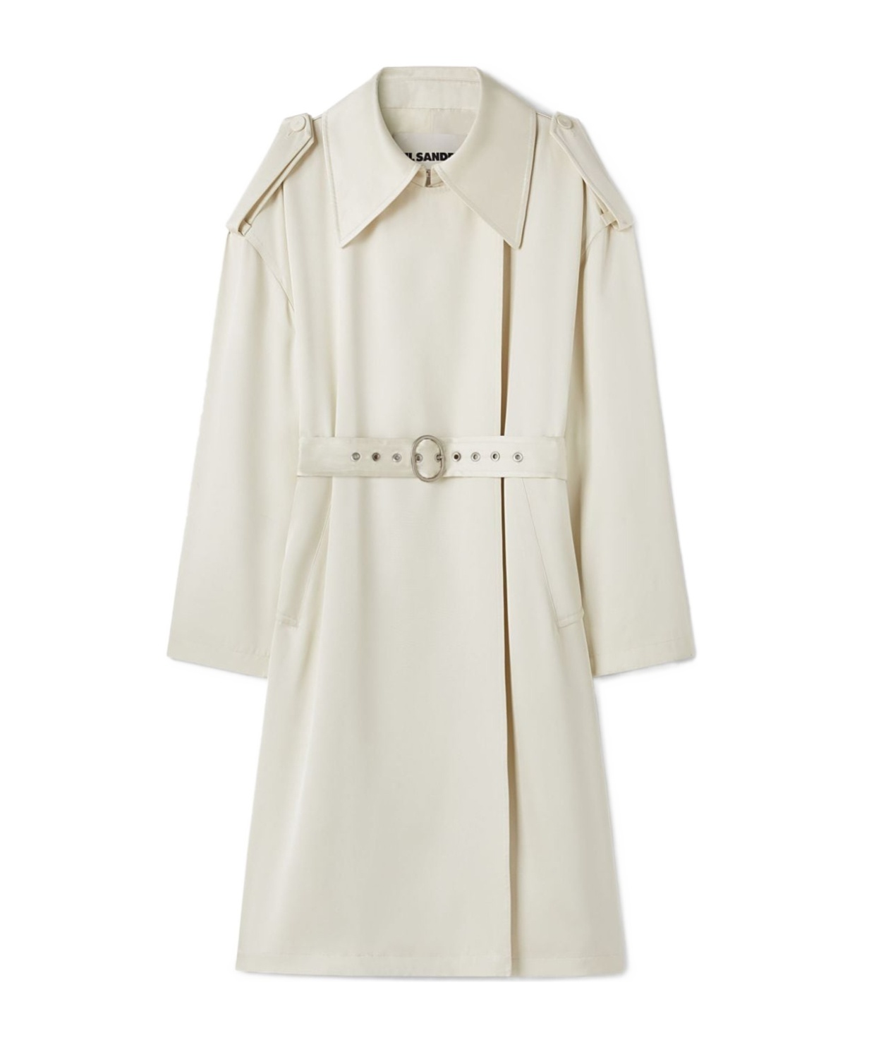 Jil Sander Belted Trench Coat In White
