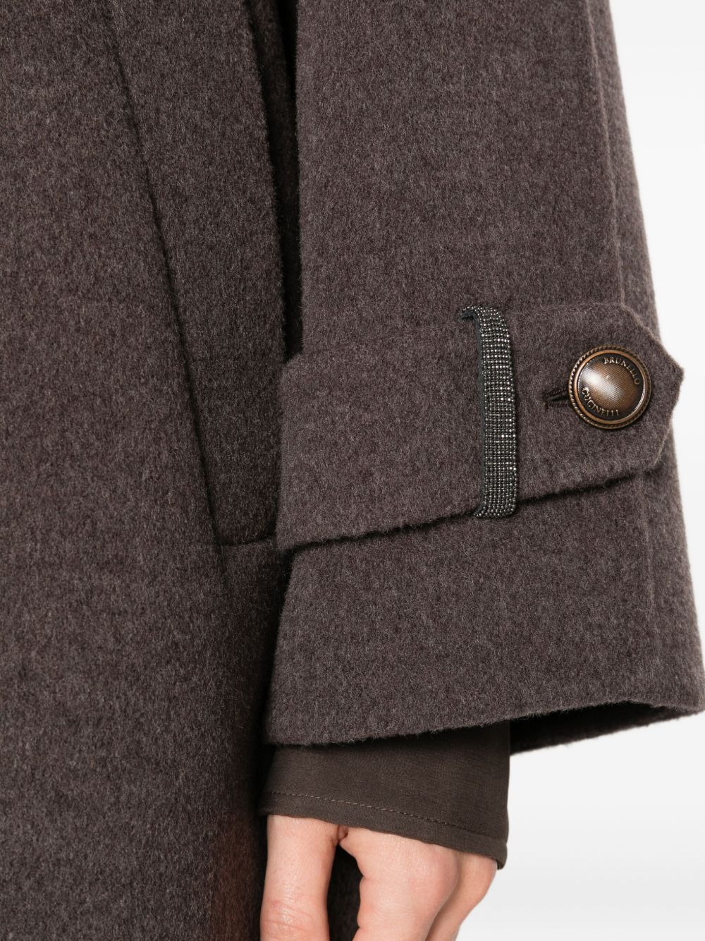 Brunello Cucinelli Double-breasted Buttoned Coat In Brown