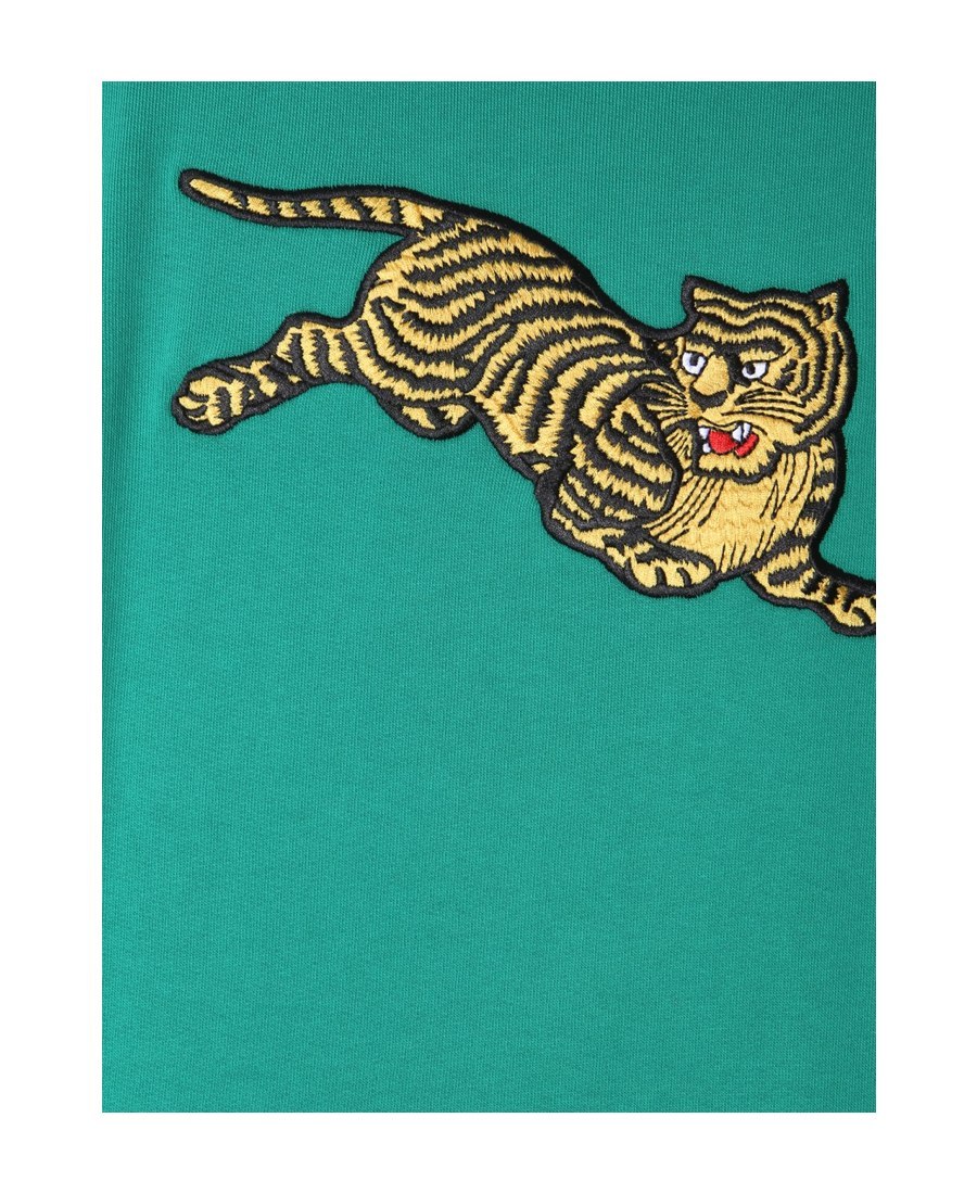 Kenzo Flying Tiger Embroidered Sweatshirt In Green