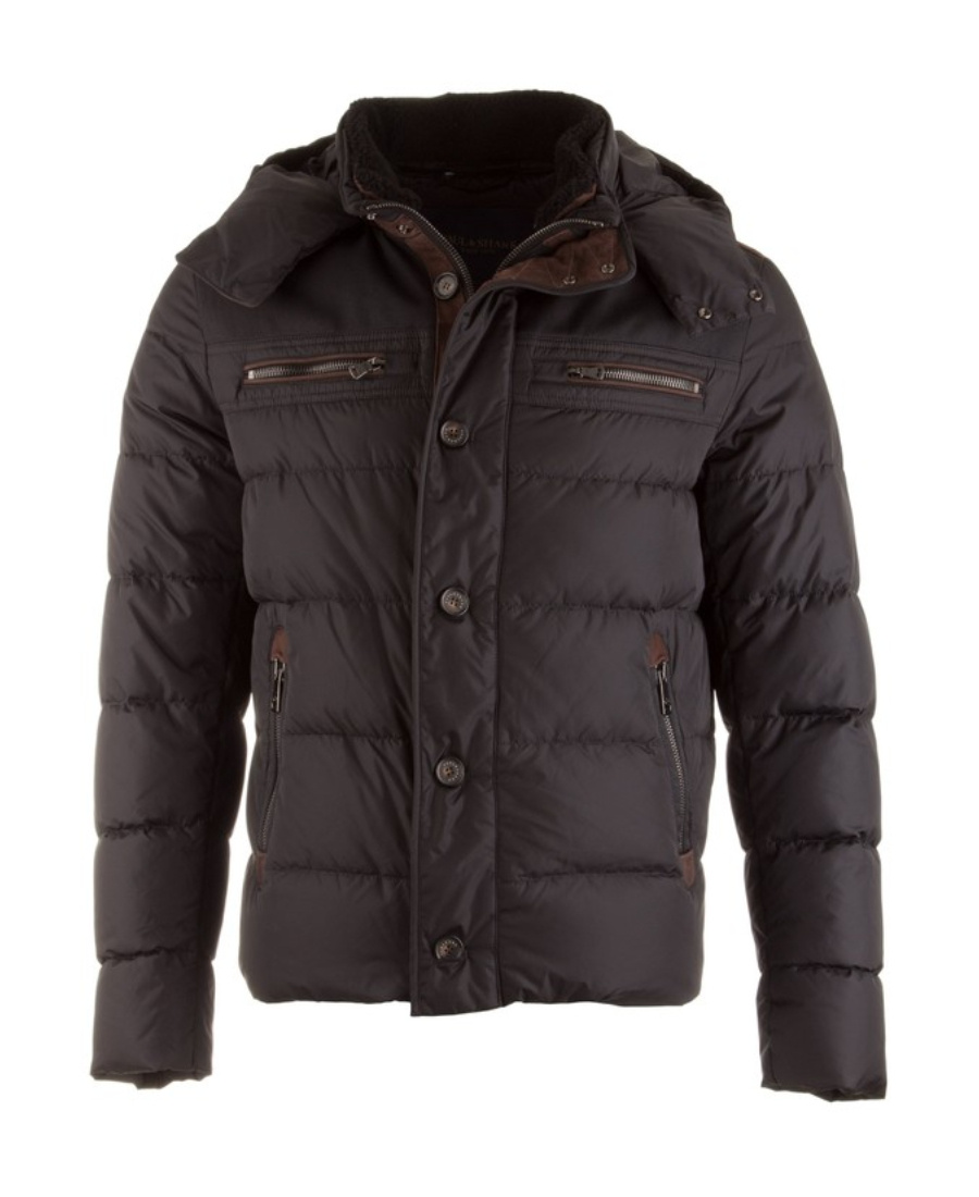 Paul & Shark Hooded Cotton-padded Suit In Black