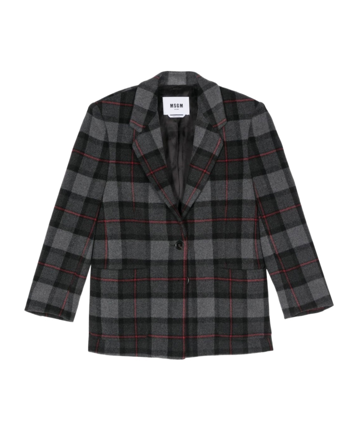 Msgm Checked Blazer In Black