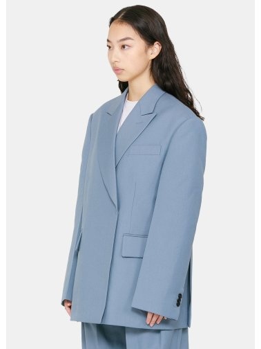 We11 Done Lapel Suit Jacket In Blue