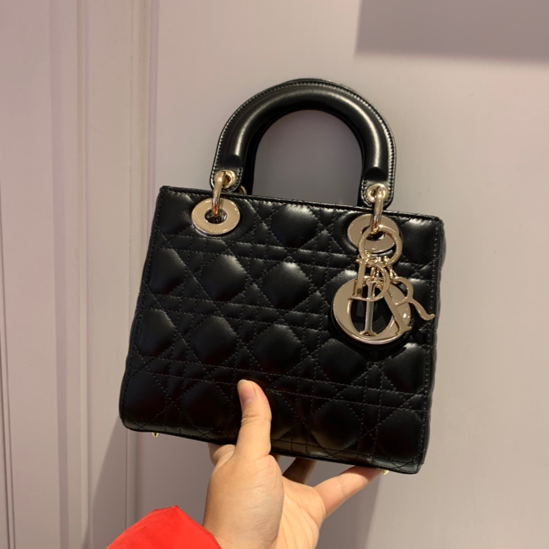 Dior Medium Lady  Shoulder Bag In Black