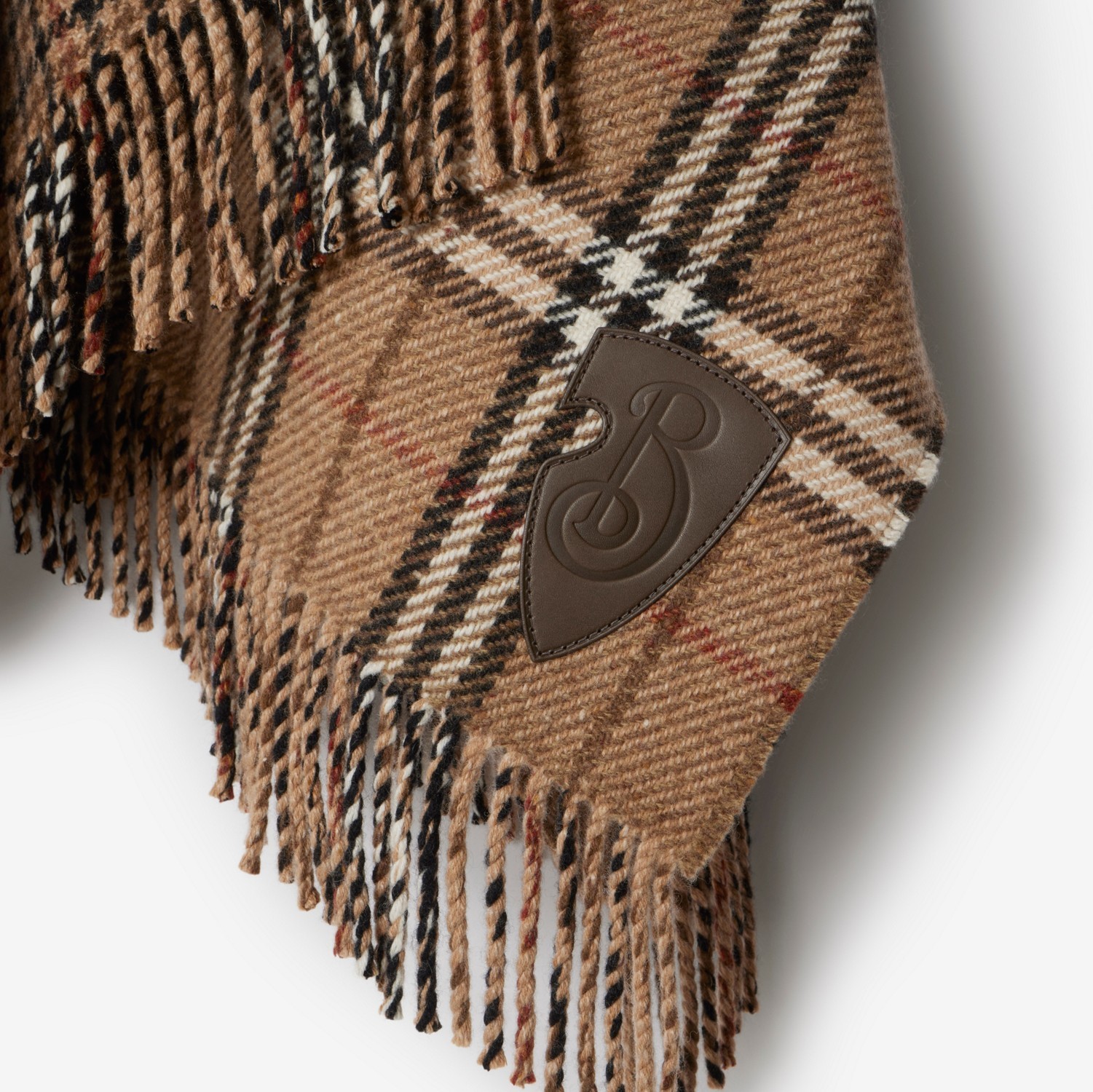Burberry Embroidered Cashmere Blend Reversible Cape In Brown