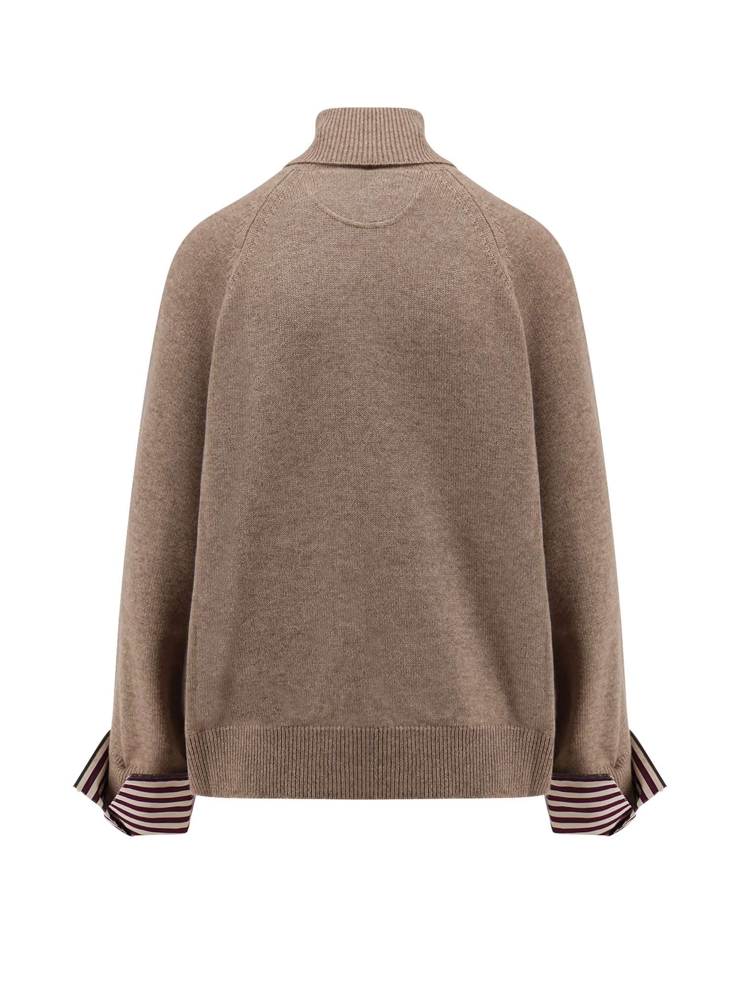 Brunello Cucinelli Women Turtleneck Sweater With Shiny Shirt Details