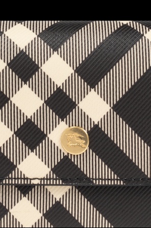 Burberry Check Pattern Folded Wallet In Black