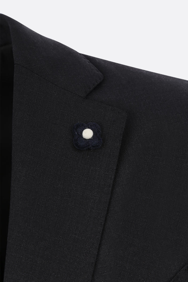 Lardini Velvet Blazer Jacket With Tailored Fit And Classic Notch Lapels In Black
