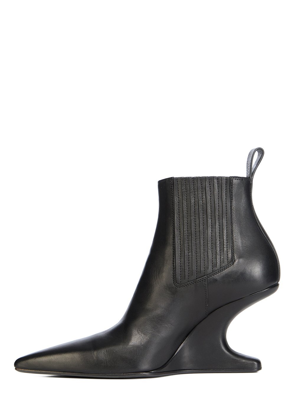 Rick Owens Ankle Boot With Pointed Toe And Sculptural Heel In Black