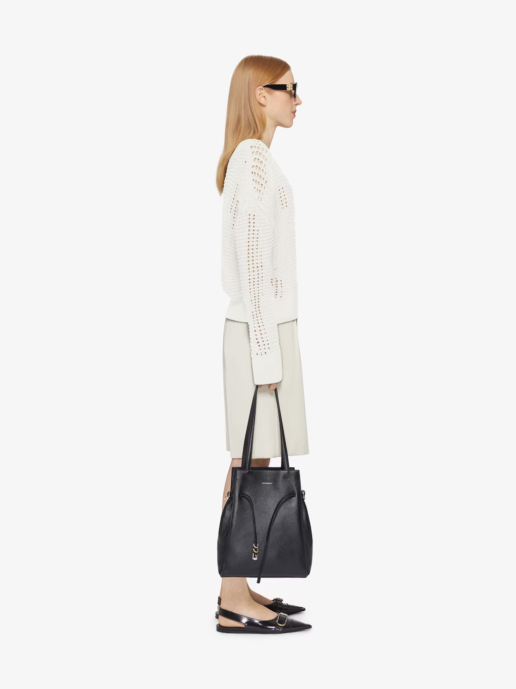 Givenchy 4g Sweater In Wool And Cashmere In White
