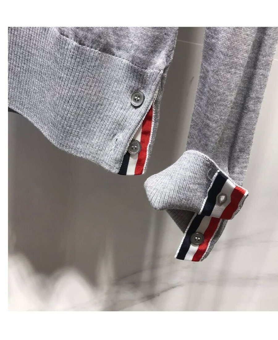 Thom Browne Gray 4-bar Sweater In Gray