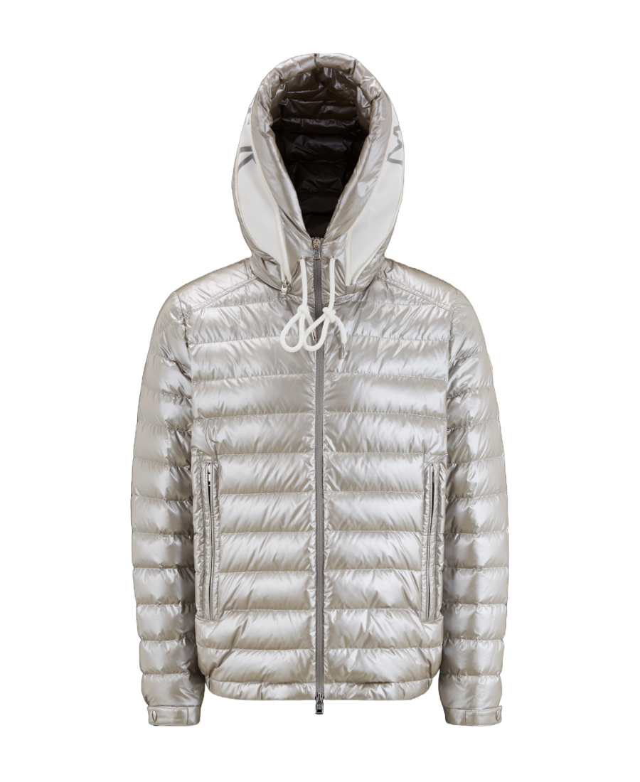 Moncler Akinari Hooded Down Jacket In Gray