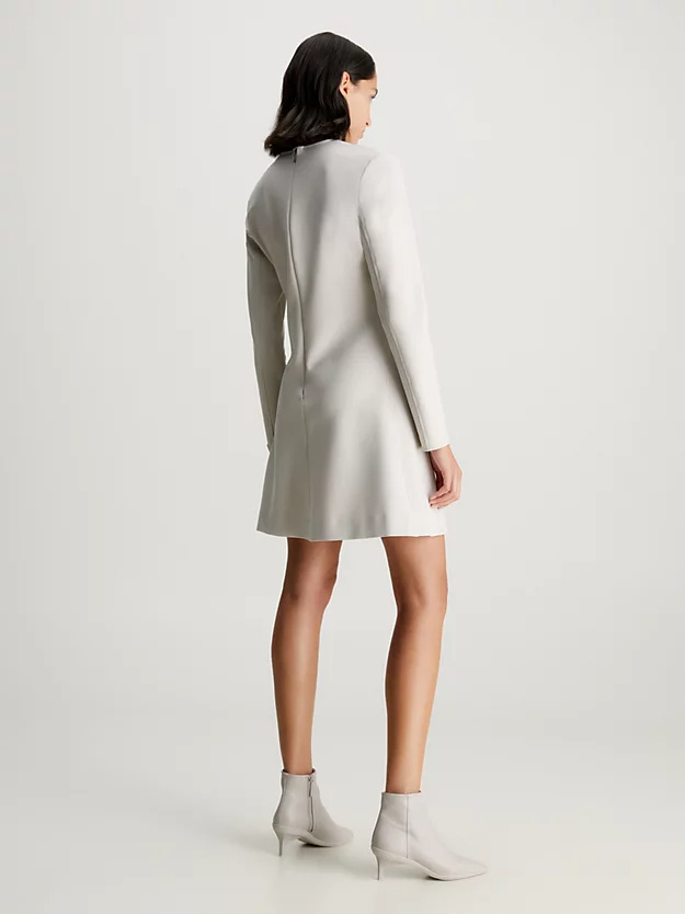 Calvin Klein Flared Crepe Minidress In White
