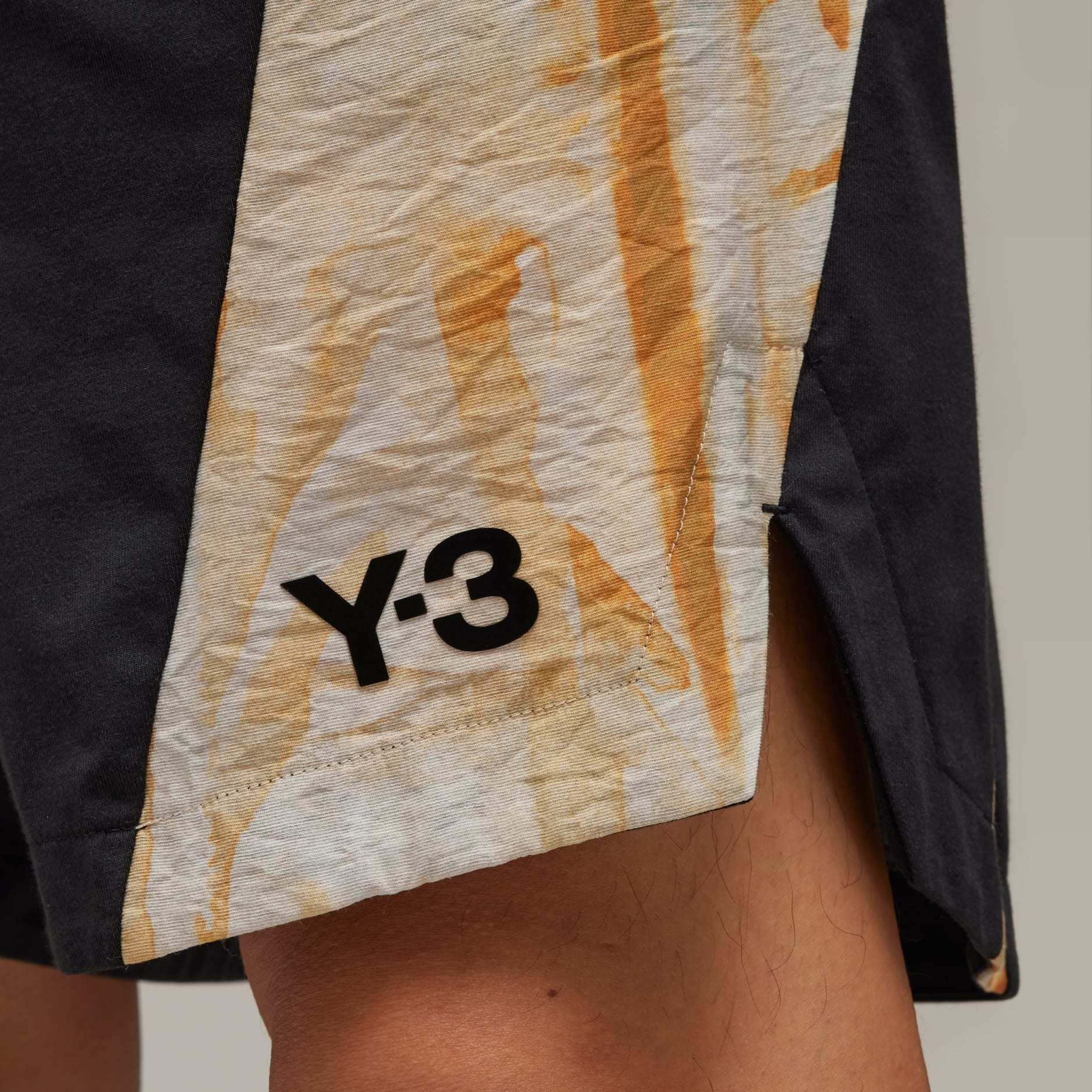 Y-3 Rust-dye Track Shorts In Black