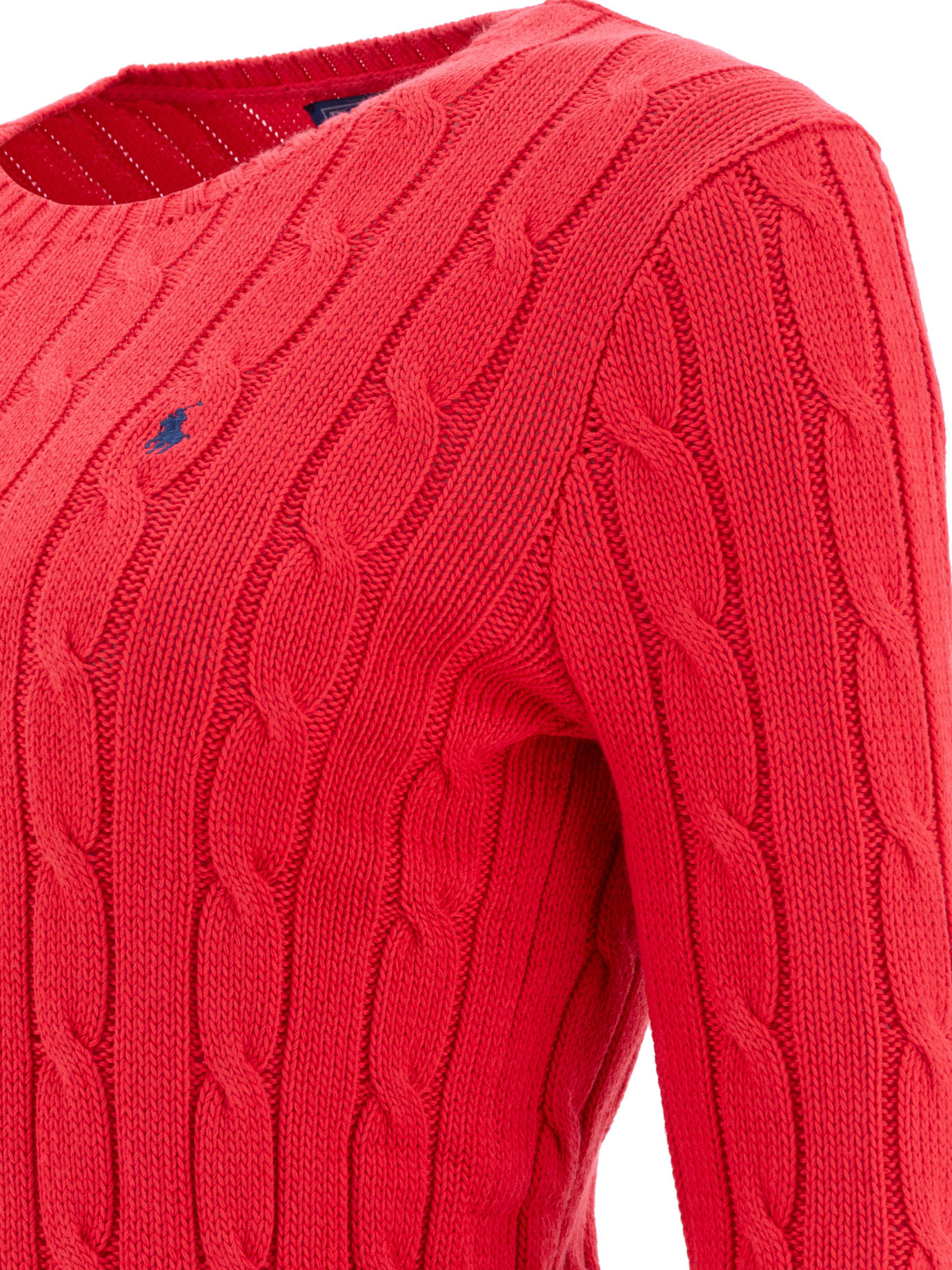 Shop Polo Ralph Lauren Cable-knit Cotton Sweater In Red
