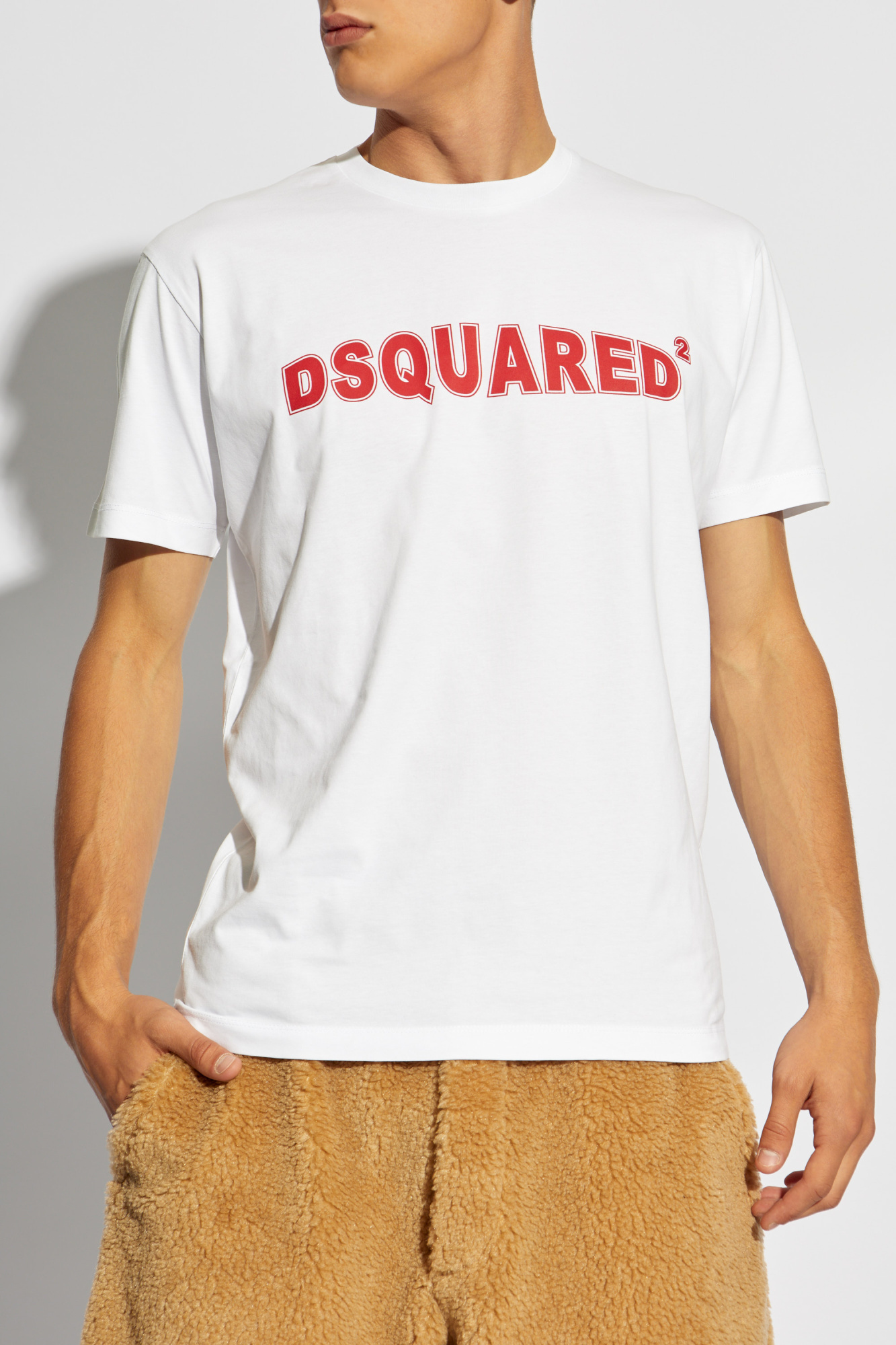 Dsquared2 Crew Neck T-shirt Bold Front Text In White