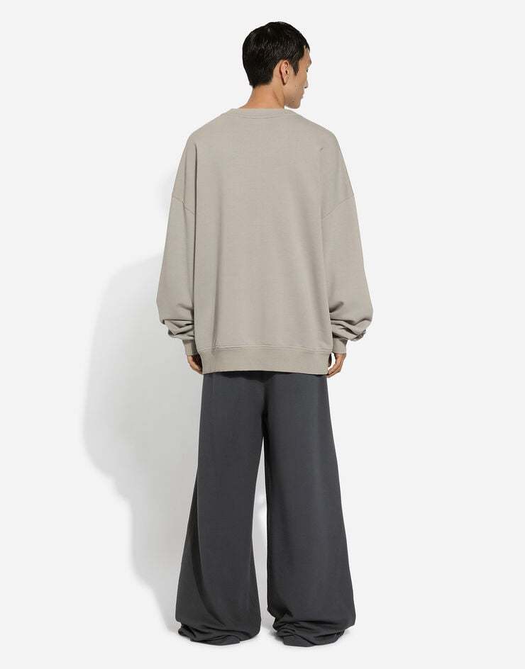 Dolce & Gabbana Logo Print Oversized Sweatshirt In Nude