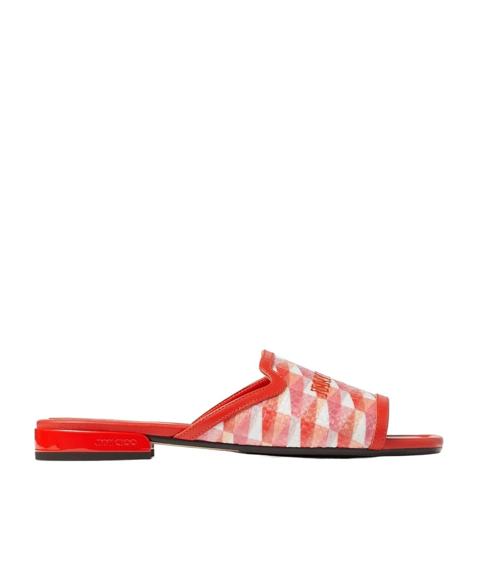 Jimmy Choo Nako Logo Flat Slide Sandals