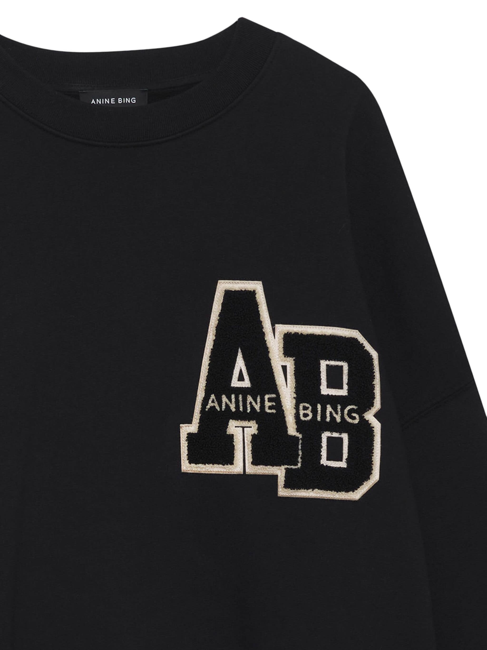 Shop Anine Bing Miles Long-sleeved Hoodie In Black