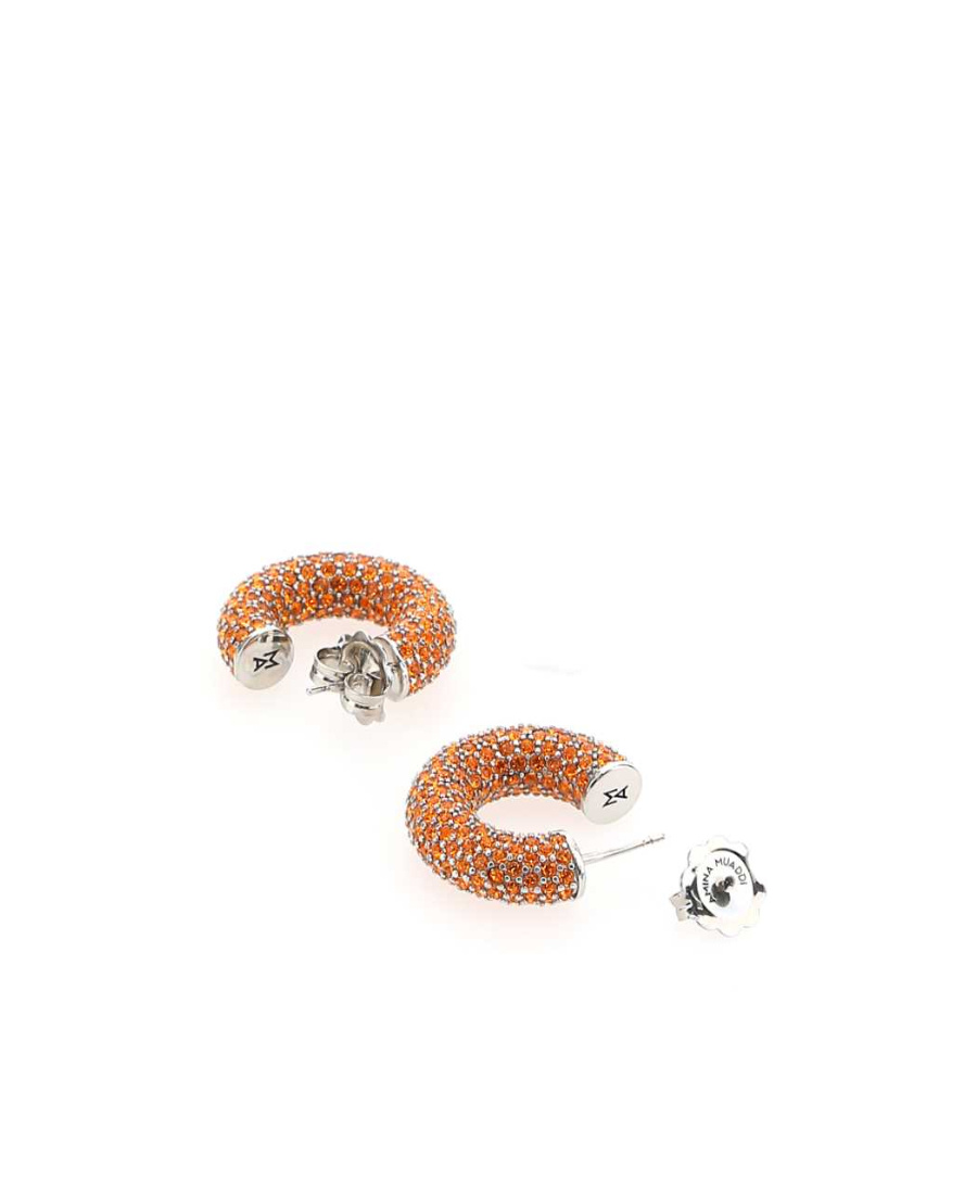 Amina Muaddi Embellished Metal Mini Cameron Earrings In Yellow