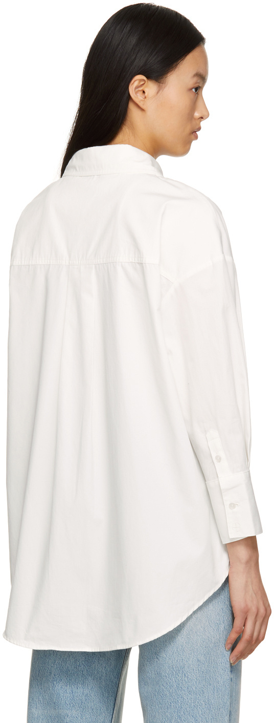 Shop Anine Bing Mika Long-sleeve Shirt In White