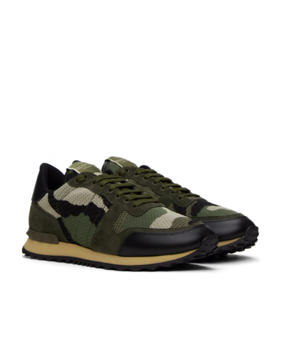 Valentino Camouflage Pattern Low Upper Board Shoes In Black