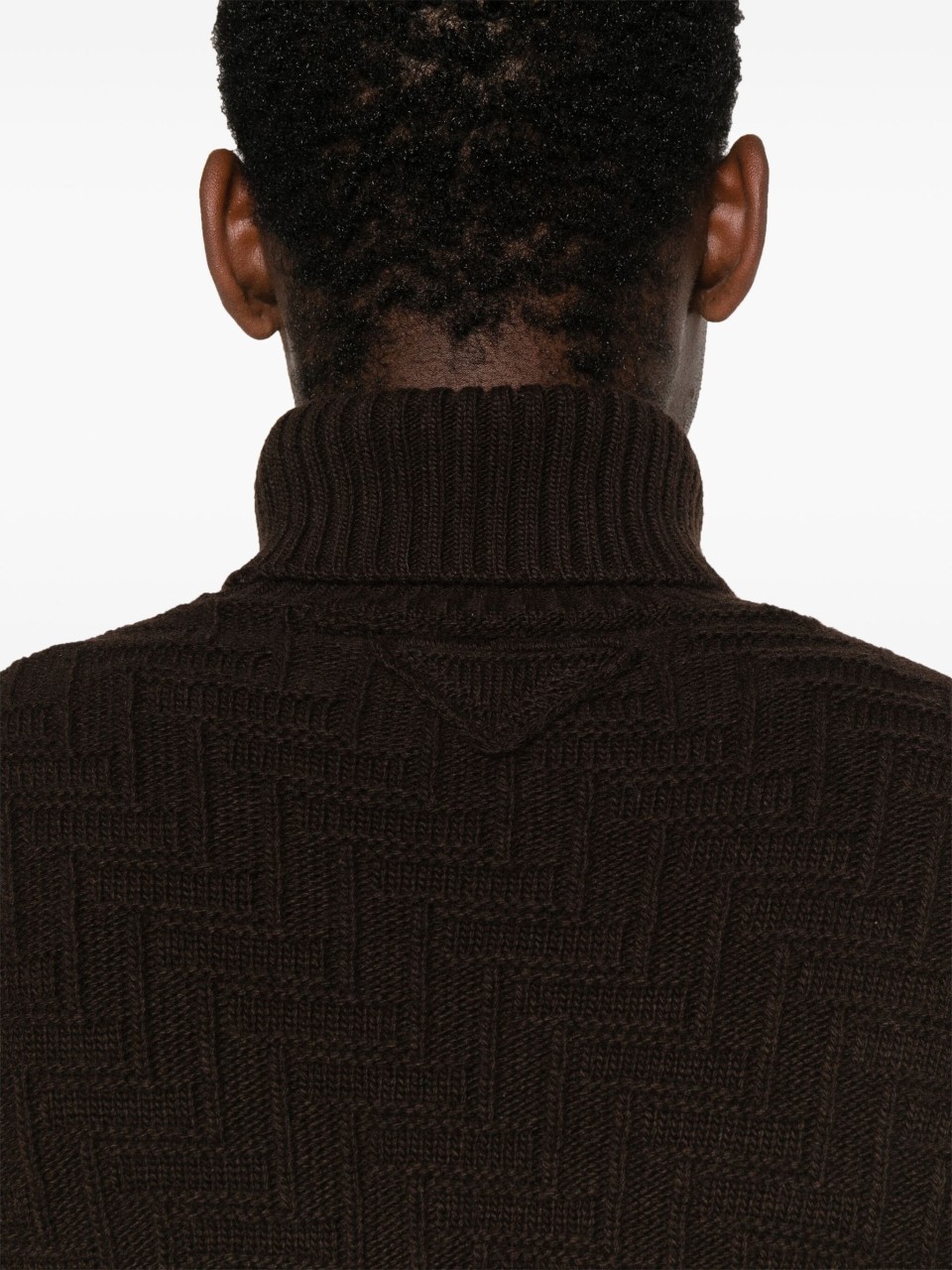 Prada 3d-knit Cashmere Blend Roll Neck Sweater In Black