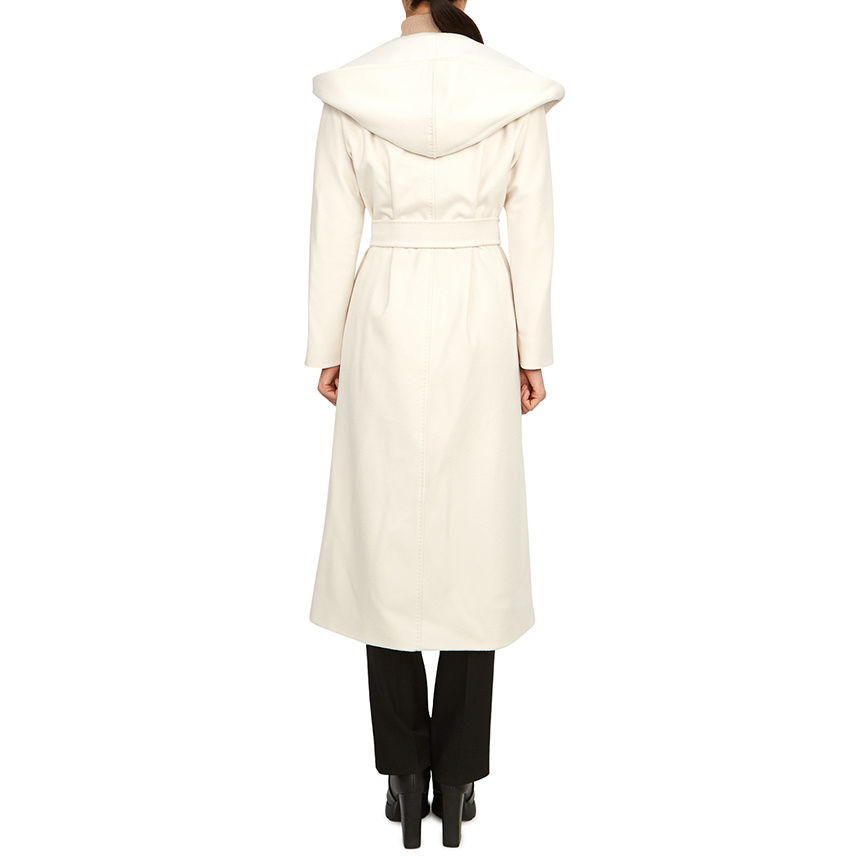 Max Mara Long-sleeved Lapel Coat In White