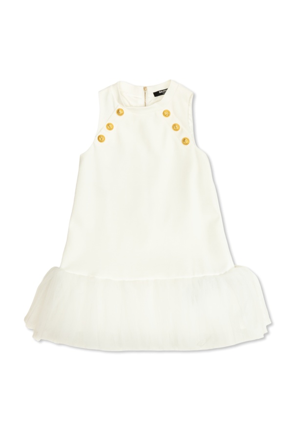 Balmain Sleeveless Dress In White