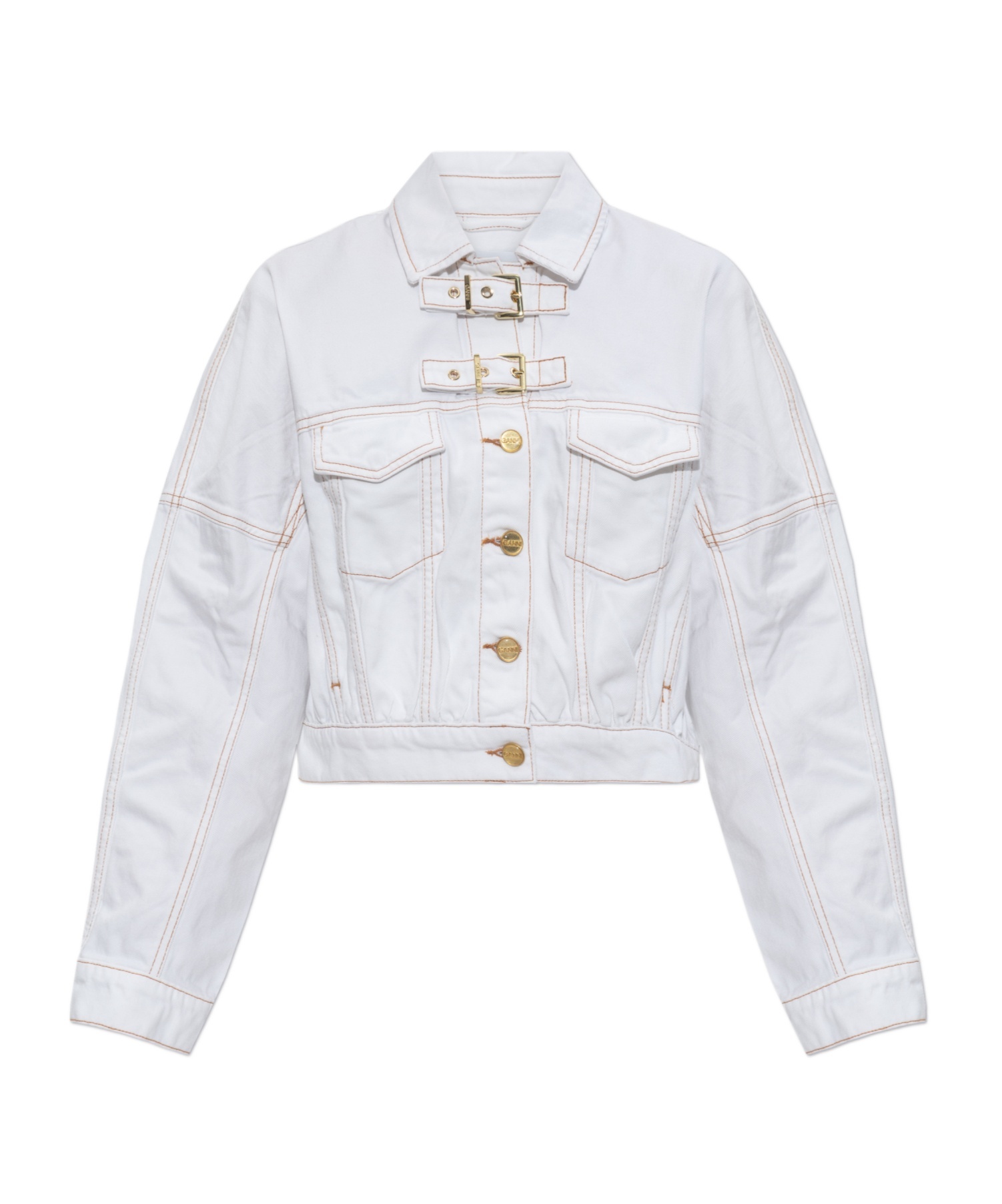 Ganni Denim Jacket Casual Jackets And Parka In White