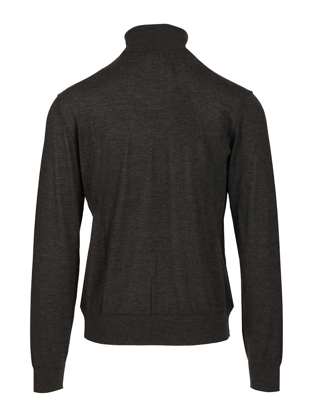 Dolce & Gabbana Cashmere Turtleneck Sweater Knitwear Grey In Black