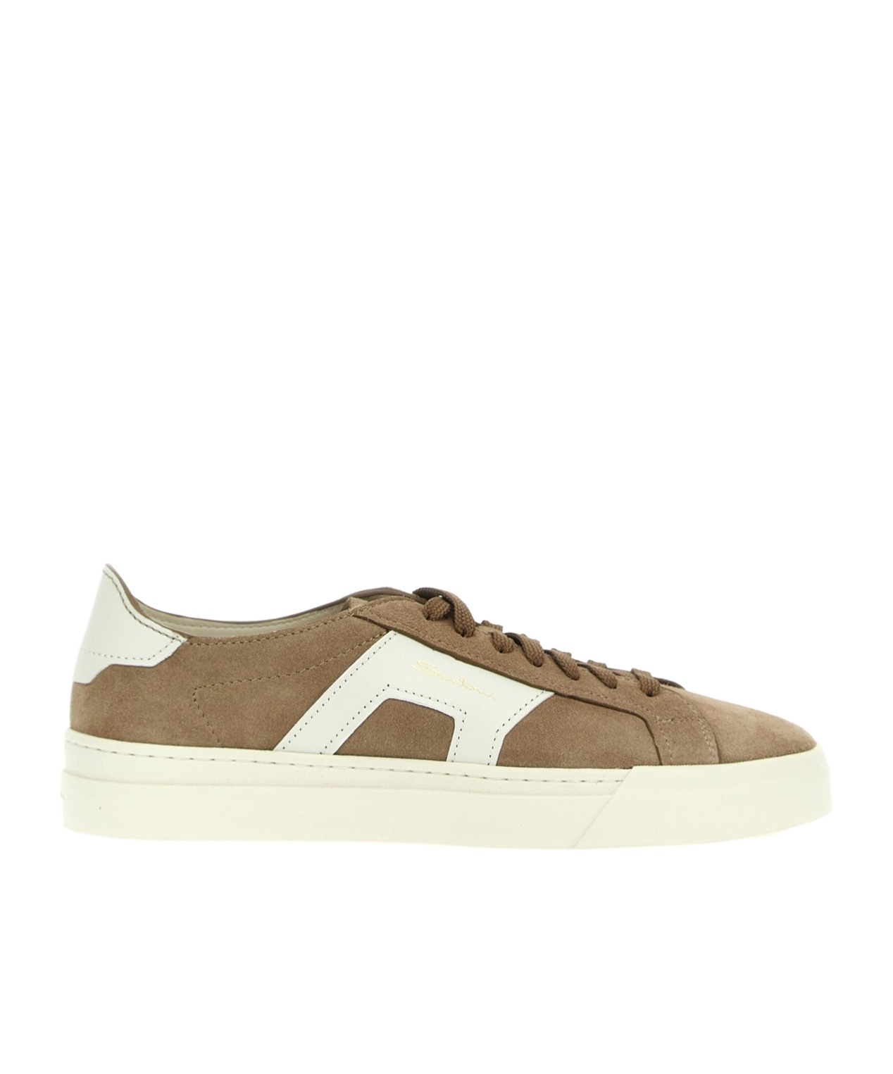 Santoni Double Buckle Sneakers In White