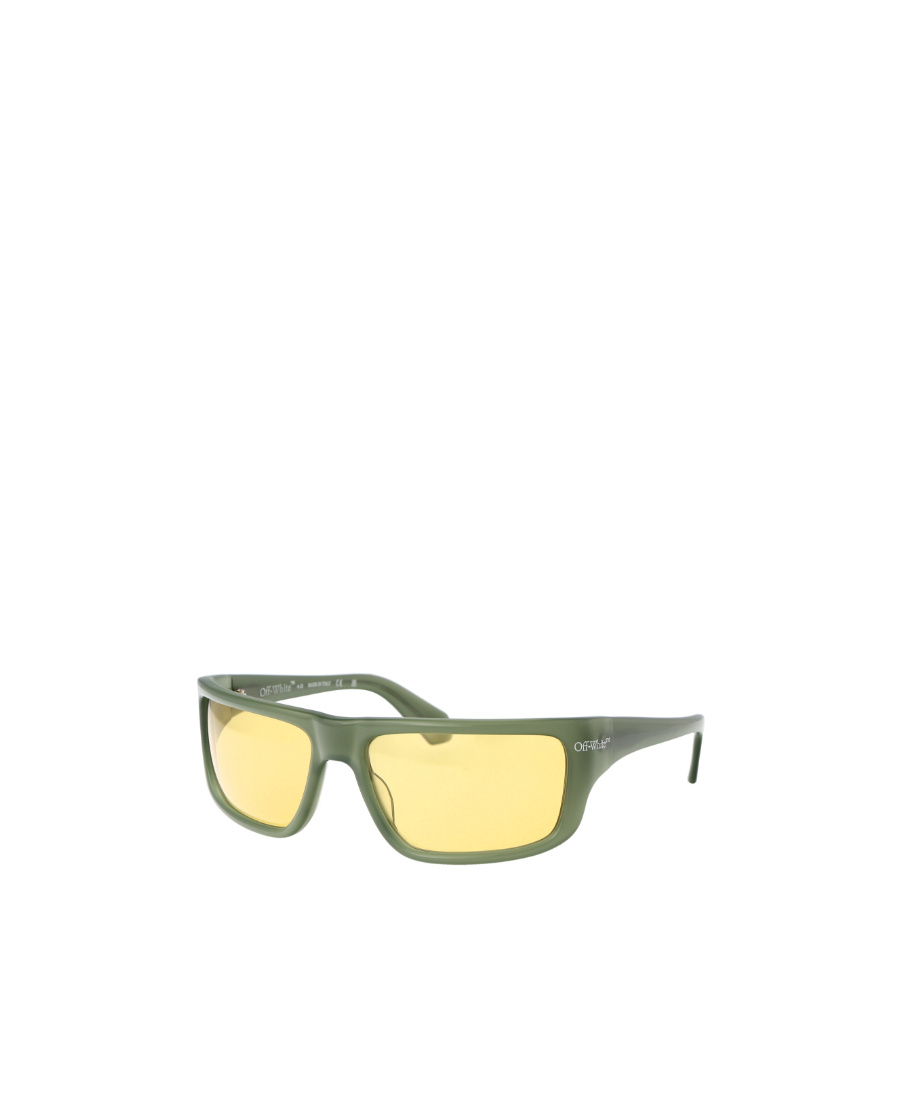 Off-white Logo-print Rectangle-frame Sunglasses In Yellow