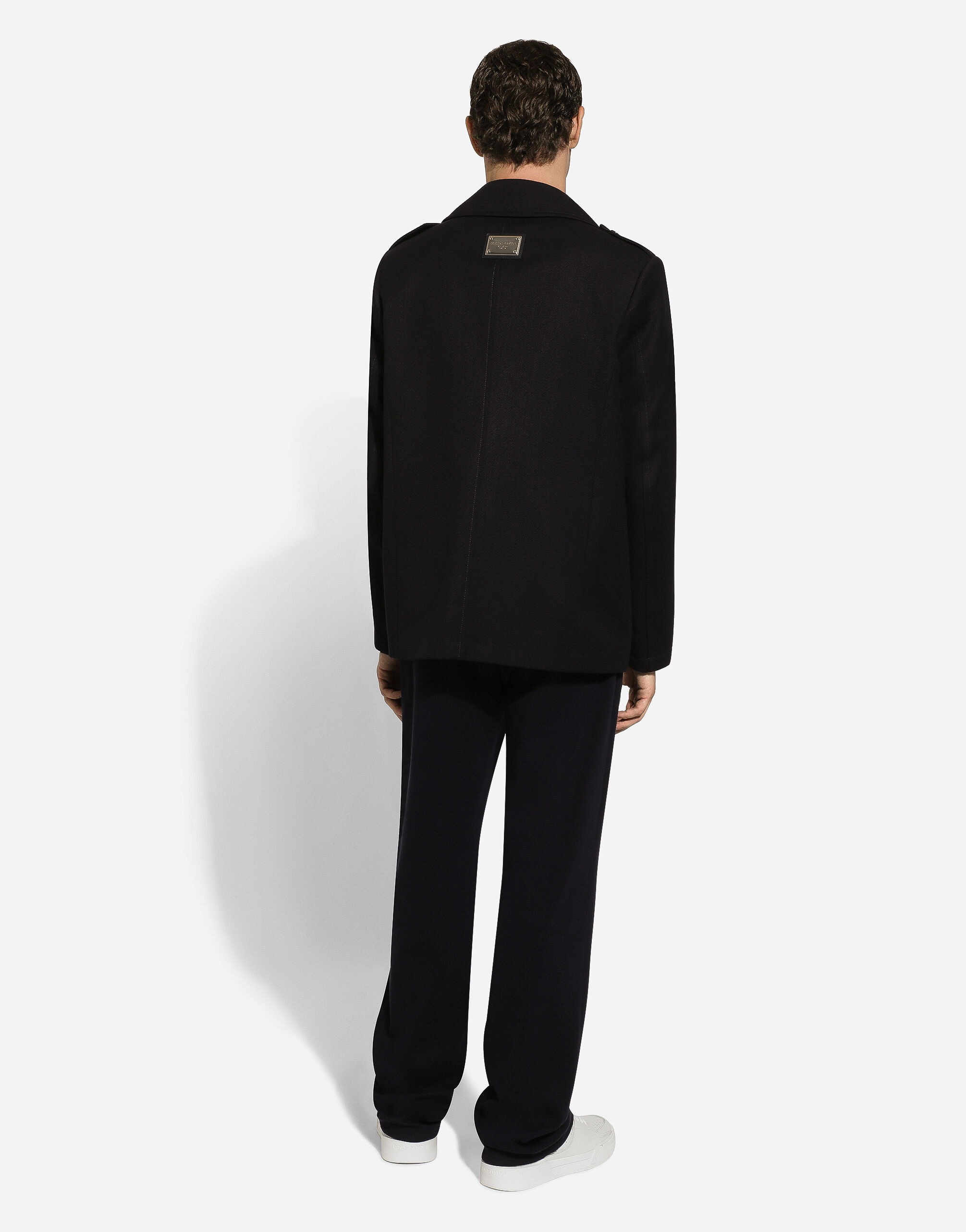 Dolce & Gabbana Cotton Double-breasted Blazer In Black